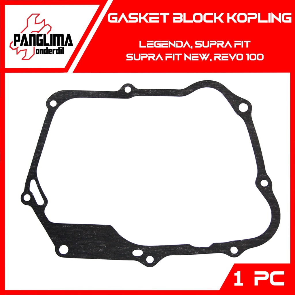 Gasket Block Kopling Legenda &amp; Supra Fit Lama-New &amp; Revo 100 Hitam Packing-Paking Blok Kupling