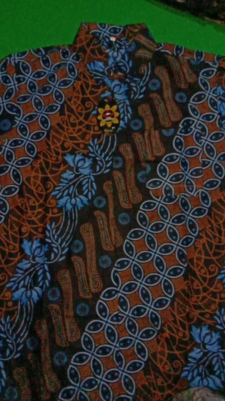 Kemeja Batik Pria Lengan Panjang Size M L Xl Xxl  Bswart Batik Hrb026 Kenongo Hem Panjang Padi