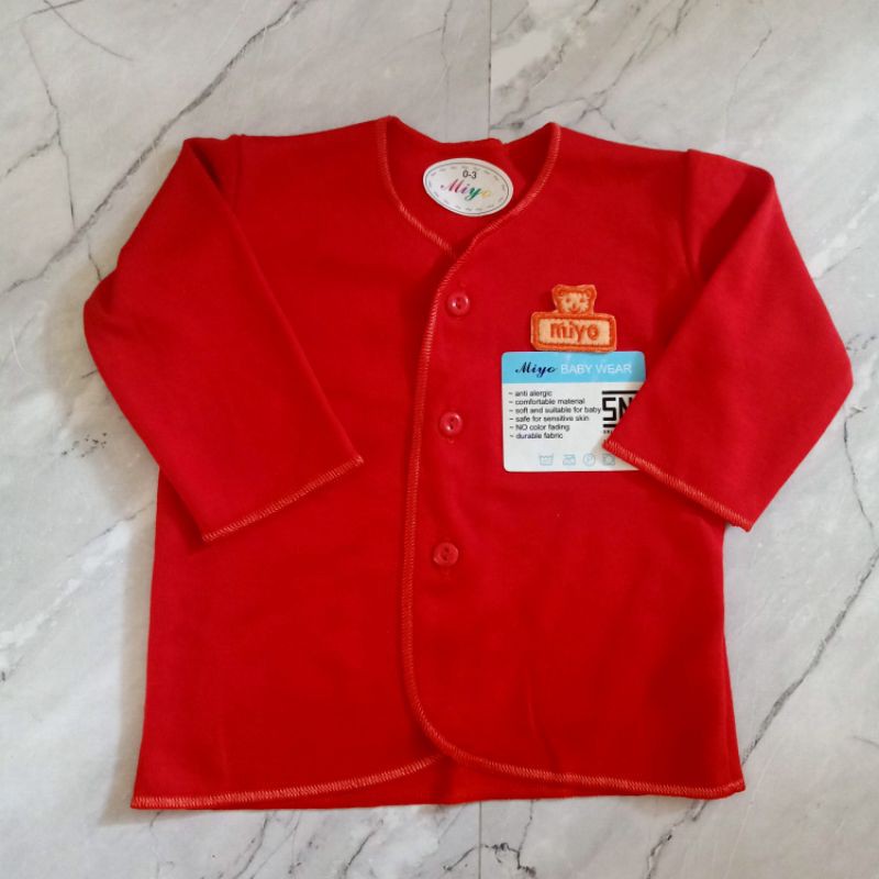 (MIYO) BAJU Lengan Panjang Merah size 0-3 Bulan