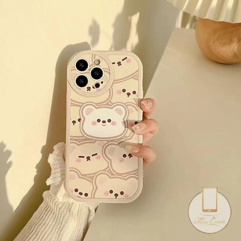 Casing Shockproof Soft TPU Phone Case Kompatibel Untuk iPhone XR 11 13 12 14 Pro MAX 7 8 6 6s Plus X XS MAX SE 2020 Kawaii Lucu Kartun Beruang Lembut TPU Pelindung Kamera Cover