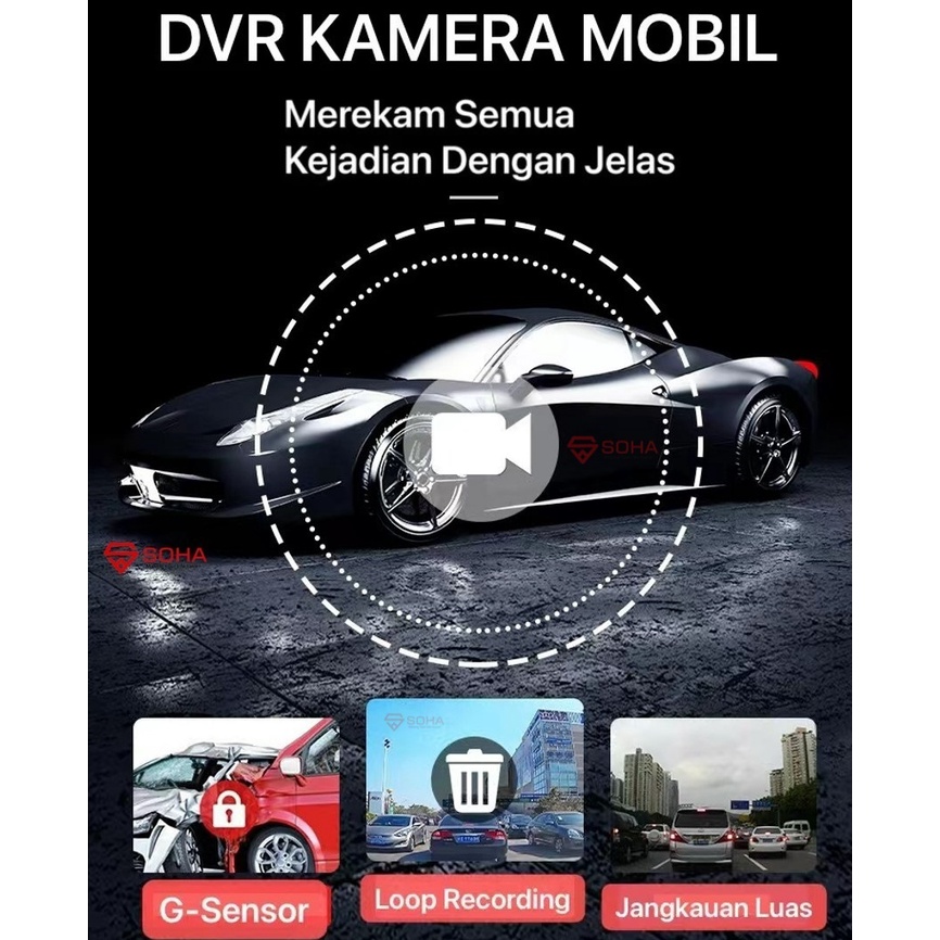 AM-30 DVR Kamera Mobil Spion CCTV Mobil DVR Dasbor Cam di Spion 2 Kamera Depan Belakang FULL HD 1080P G-SENSOR LCD 4.5 Inch Mobil Vehicle Blackbox