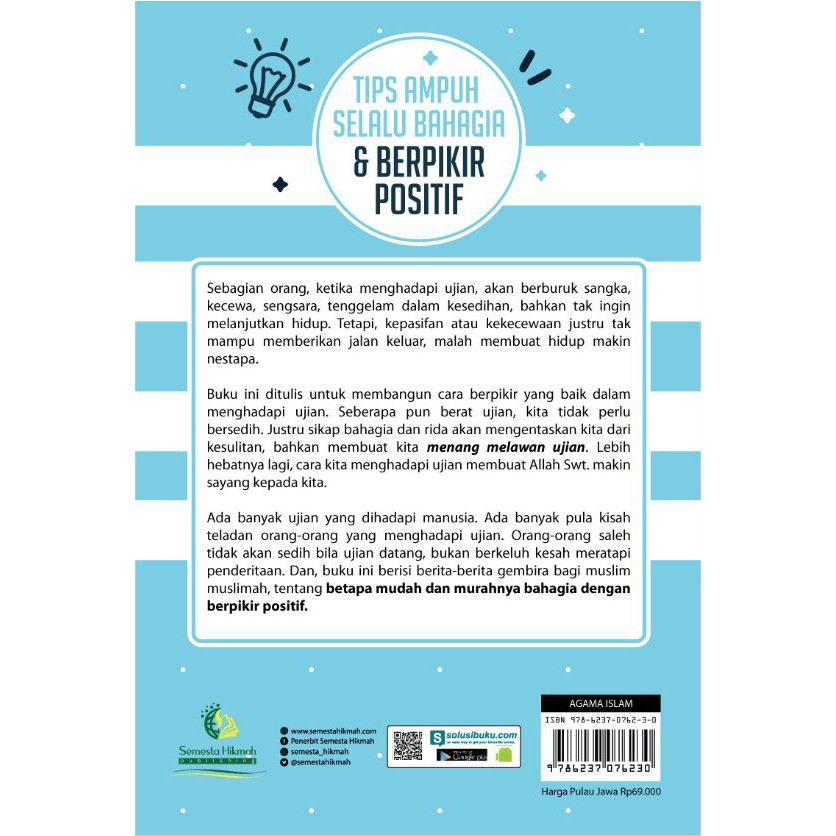 Buku Motivasi Islam - Tips Ampuh Selalu Bahagia & Berpikir Positif - Buku Motivasi Buku Inspirasi Best Seller-1