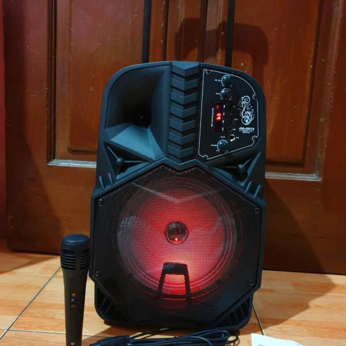 Tsaqi | Speaker Koper 10 Inch Bluetooth Ada Roda Jbk0807 Besar+Mic