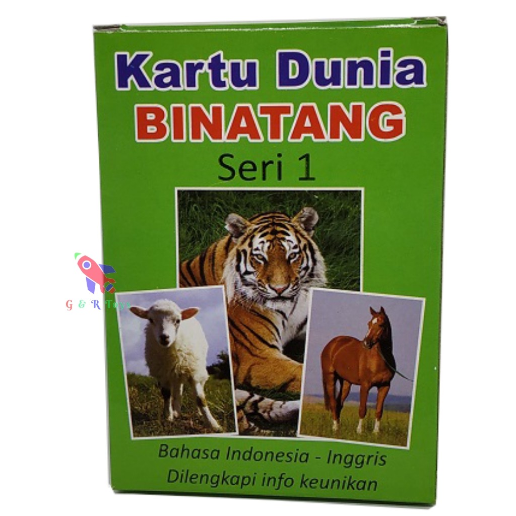 Flash Card Kartu Pintar Dunia Binatang Seri 1 Balita Mainan Edukasi Anak Bayi Flashcard Hewan