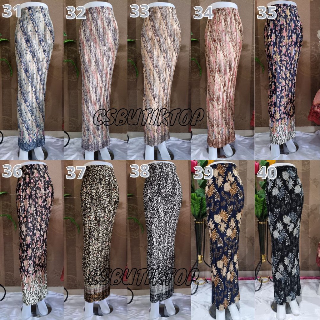 Rok Plisket Batik Bawahan Kebaya Motif Melati Silver Dan Lainnya