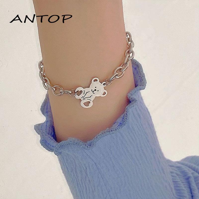 Gelang Rantai Dengan Liontin Beruang Untuk Wanita