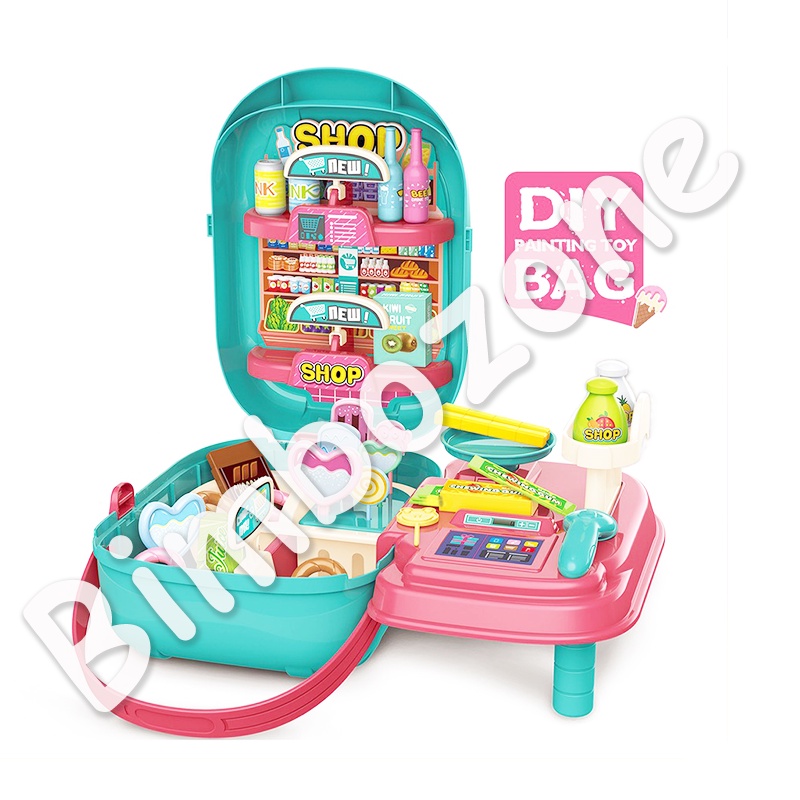 Bimbozone - Mainan anak perempuan Dandan Make Up Dressing Table Toy Fashion Kitchen Set masak masakan Pretend Play Mainan anak mainan koper mainan edukasi - 3 in 1 BEAUTY SET DRESSER / 3 in 1 Doctor set / 3 in 1 hair salon