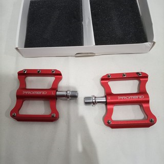 Pedal Promend R 81 Sepeda Anti Slip Alluminium Alloy Seli Sepeda Lipat 3 Bearing Merah Hitam Silver
