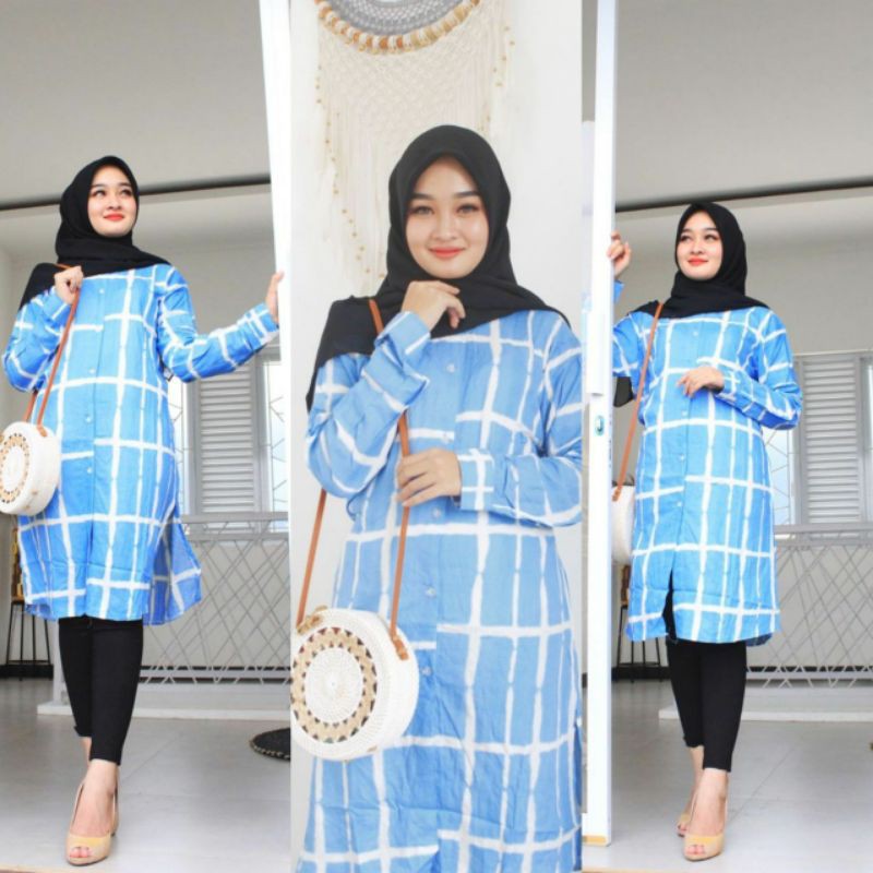 Tunik Dania Full Kancing Depan