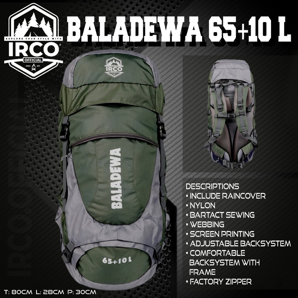 Tas Carrier Gunung 65L - Ransel Hiking Trekking Traveling - Outdoor Backpack  Free Rain Cover