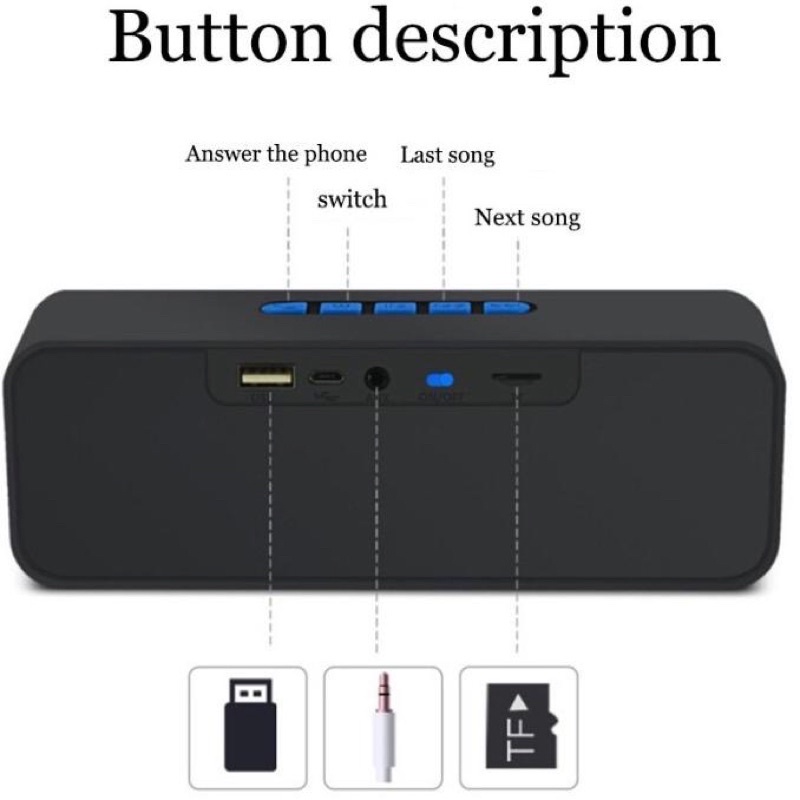 Speaker Bluetooth Unitech Portable Support FM Radio S211