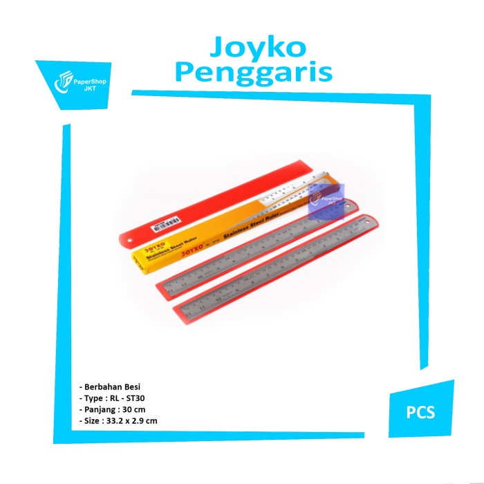 

Terlaris Ruler Stainless / Penggaris Besi - Joyko - 30 cm