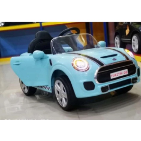 Mobil Aki Mainan Anak Remote Control Yukita DLS06 Mini Cooper Pink Gas Injak  Garansi Ori SNI-2