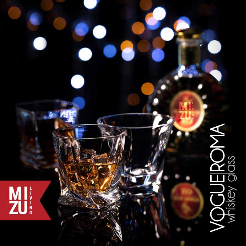 MIZU ROMA Whiskey Glass Gelas Kaca Whisky On The Rocks Gelas Air Minum