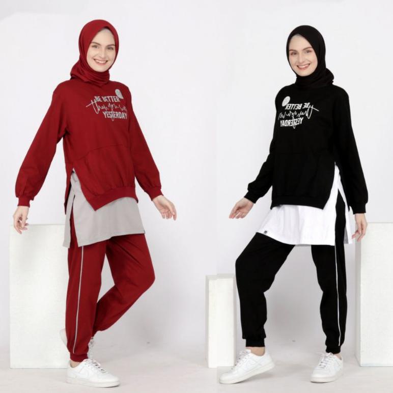 SETELAN BAJU OLAHRAGA WANITA MUSLIM JUMBO SENAM SEPEDA MUSLIMAH TERLARISS...,,,,,