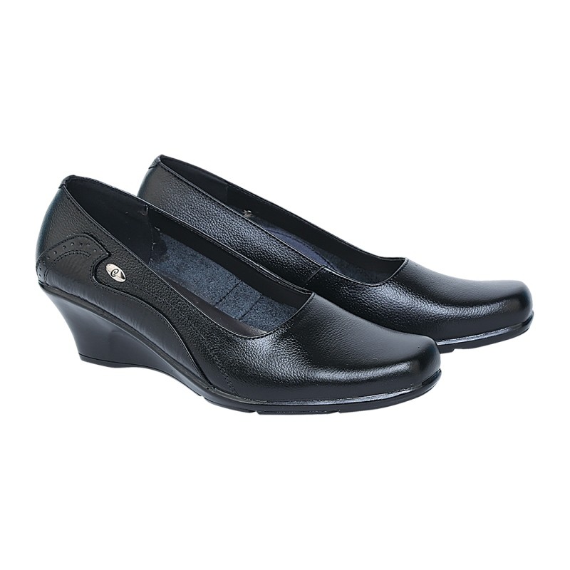 Tien Fashion - Sepatu Formal Wanita Pantofel Kerja Kantor Hitam Kulit CTZ21 129 Original Catenzo