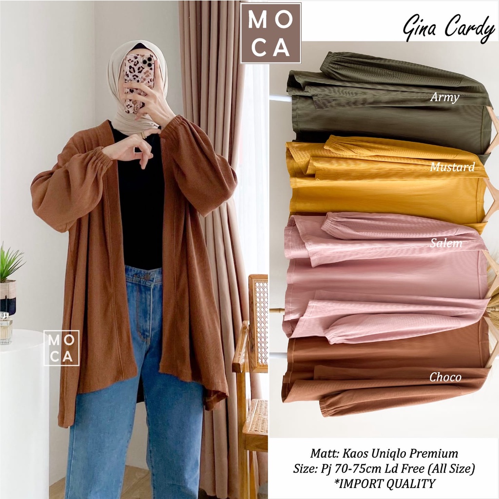 GINA CARDY BY MOCA BAJU WANITA ATASAN WANITA TUNIK WANITA KEKINIAN FASHION WANITA GAMIS WANITA DRESS