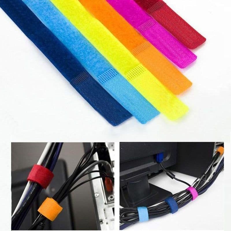 Velcro Strap Binder Tali pengikat Perapih penjepit kabel organizer casing penggulung ORI tie cable komputer listrik kawat gantungan sticker