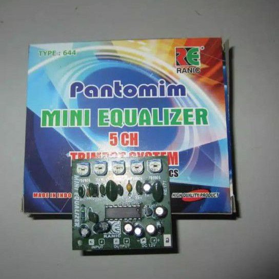 kit audio equalizer mini 5 channel mono type 644 trimpot rakitan ampli amplifier audio sound system