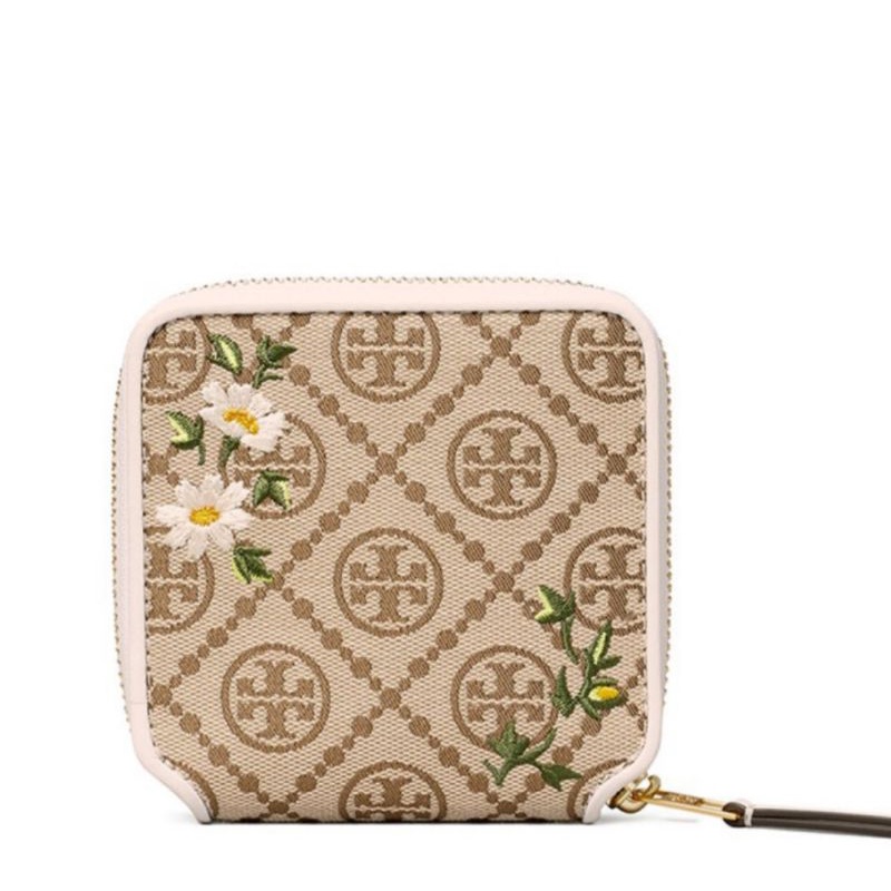 Tory Burch T Monogram Jacquard Embroidered Bifold Wallet