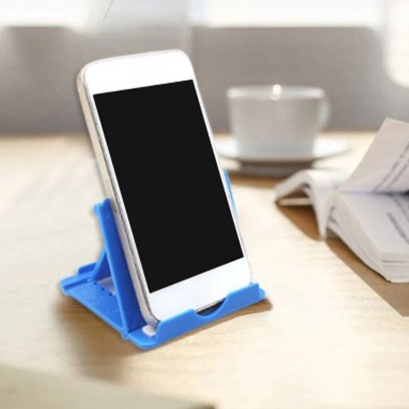 1pc Stand Holder Handphone / Tablet Universal Portable Bahan Plastik Warna Permen