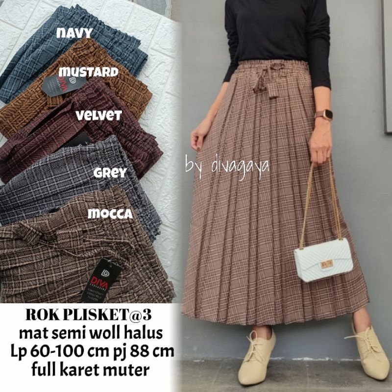 ROK PLISKET MOTIF TERBARU