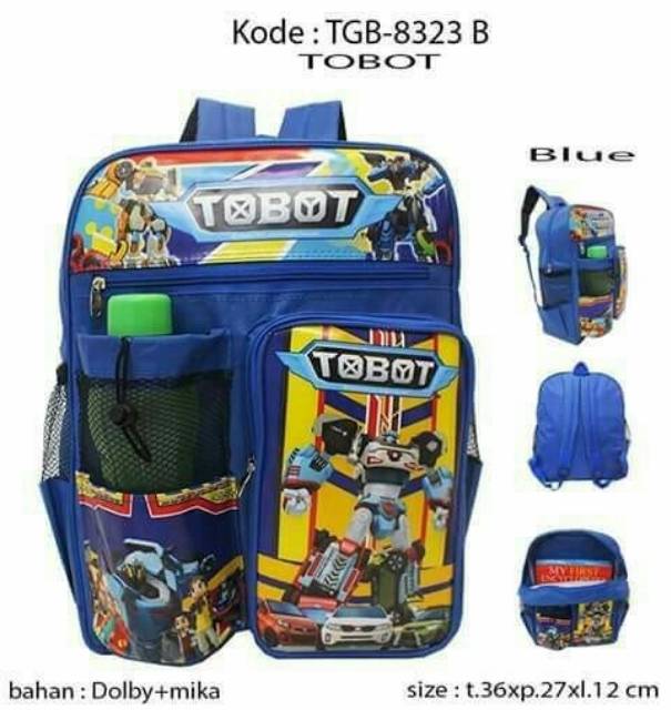 Tas Ransel Sekolah Karakter Anak Laki Laki Robot / Tas Karakter Tobot / Tas Ultraman / Tas Spiderman