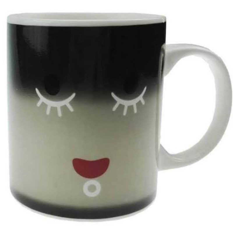 GELAS / MUG / CANGKIR COLOR CHANGING SENSITIF SUHU MOTIF SMILE FACE