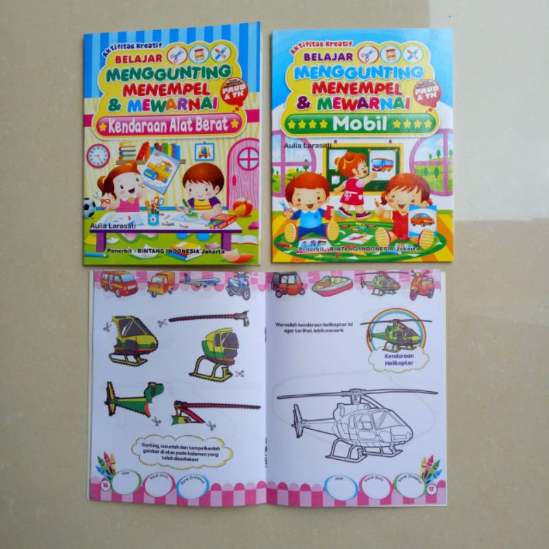 Buku Anak, buku belajar Menggunting Menempel dan Mewarnai | Shopee