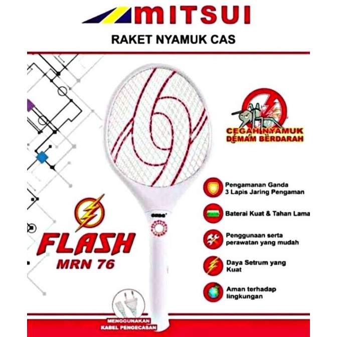 Raket Nyamuk  MITSUI Cas  / Alat Setrum Nyamuk