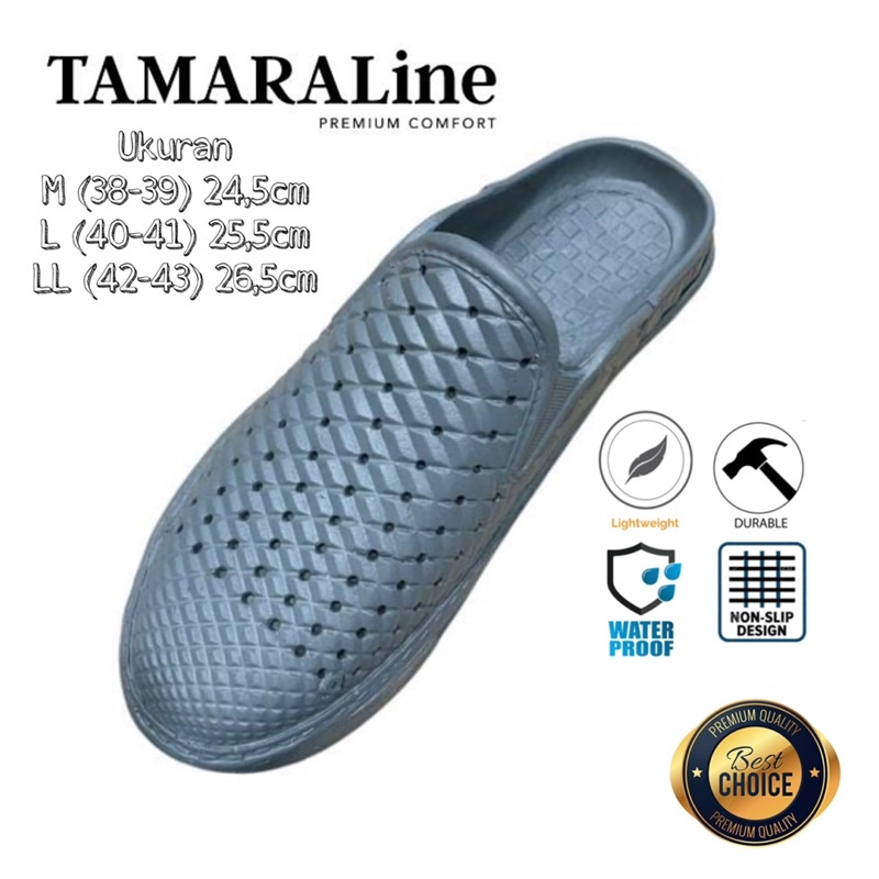 Sepatu Sandal Selop Slide Slip on Karet Pria Dewasa / Remaja - TAMARALINE 225 / Bahan Premium Lentur Empuk Ringan Kuat Anti Slip Anti Air / Model Casual Santai Rumah Kerja Outdoor Kamar Mandi  Murah Original