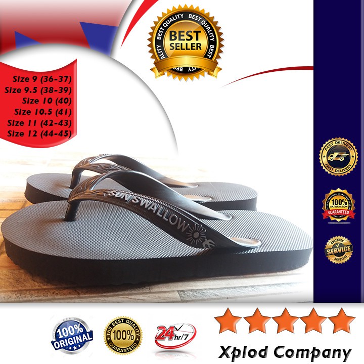 PREMIUM EDITION Sandal Jepit Hitam Polos Merk Sun Swallow Termurah dan Terlaris Promo 12 12-1