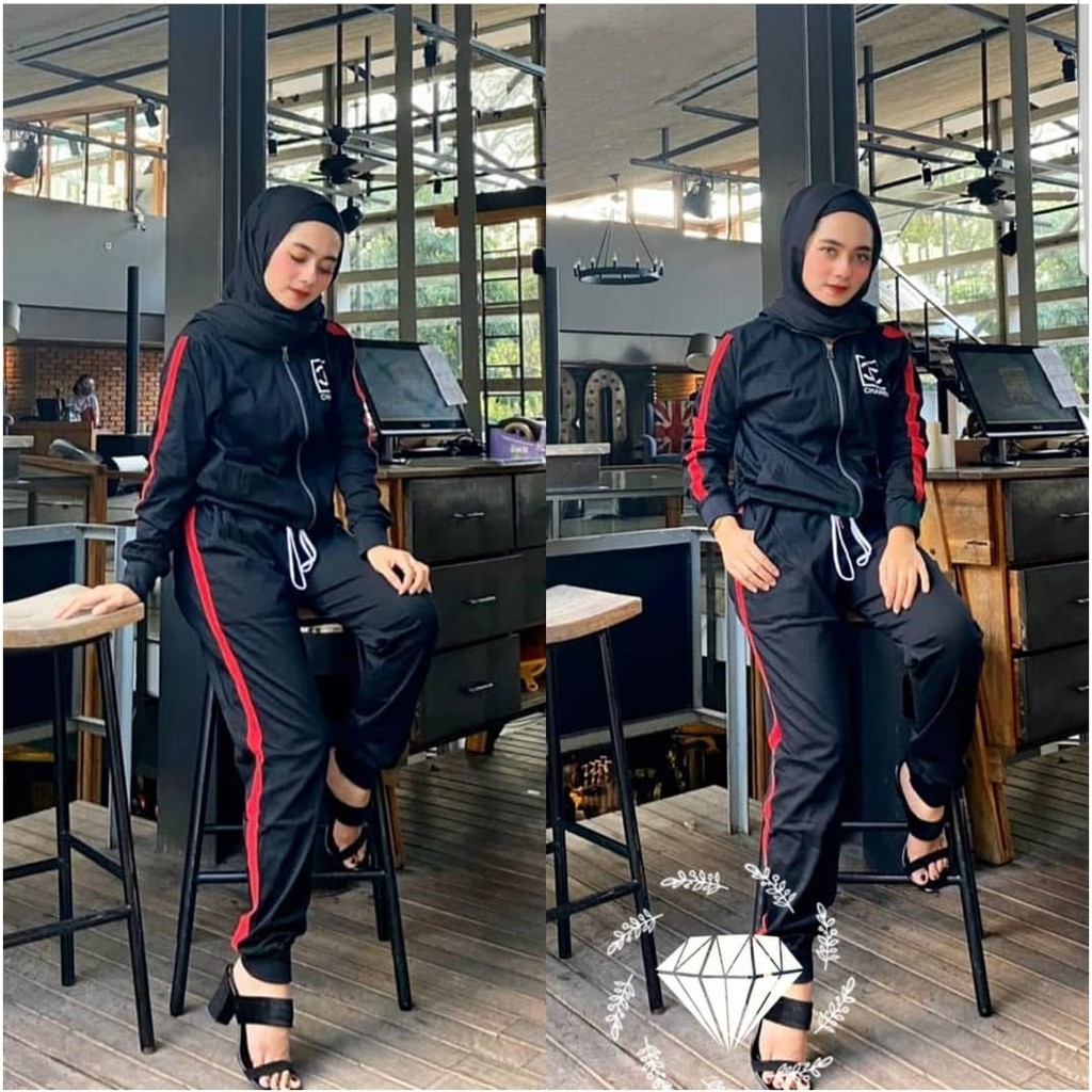 HIJABBERKAH - SET JAKET GERANIUM/ SET TRAINING/ SET JAKET WANITA