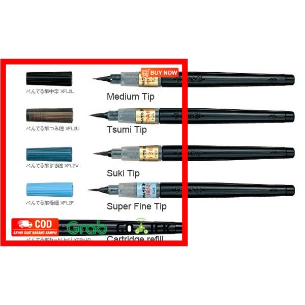 

(BISA COD) ID 20769 Brush pen : Pentel Standard Brush Pen / 1 pc