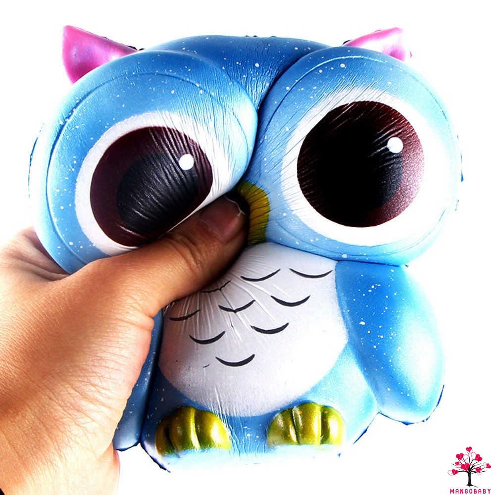 Bia Mainan Squishy Bentuk Burung Hantu Warna Pelangi Lembut Slow