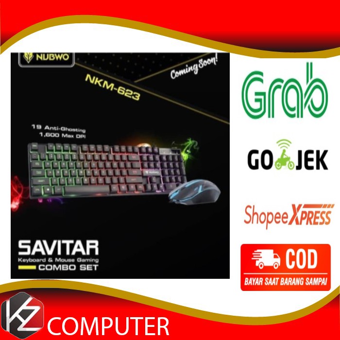 Paket Keyboard Mouse Gaming NUBWO Savitar NKM-623 RGB