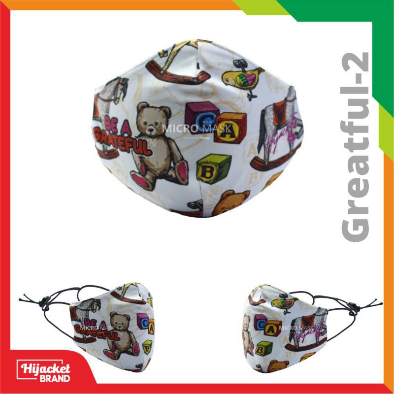 Masker Hijab anak / Masker hijacket Kids / Masker anak wanita muslimah-GRATEFUL 2