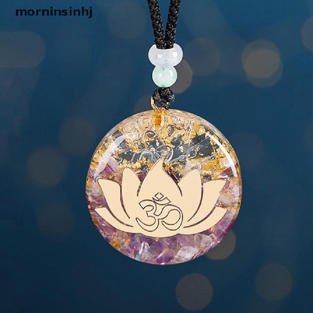 Mor Liontin Batu Amethyst Orgonite Bentuk Lotus Untuk Yoga