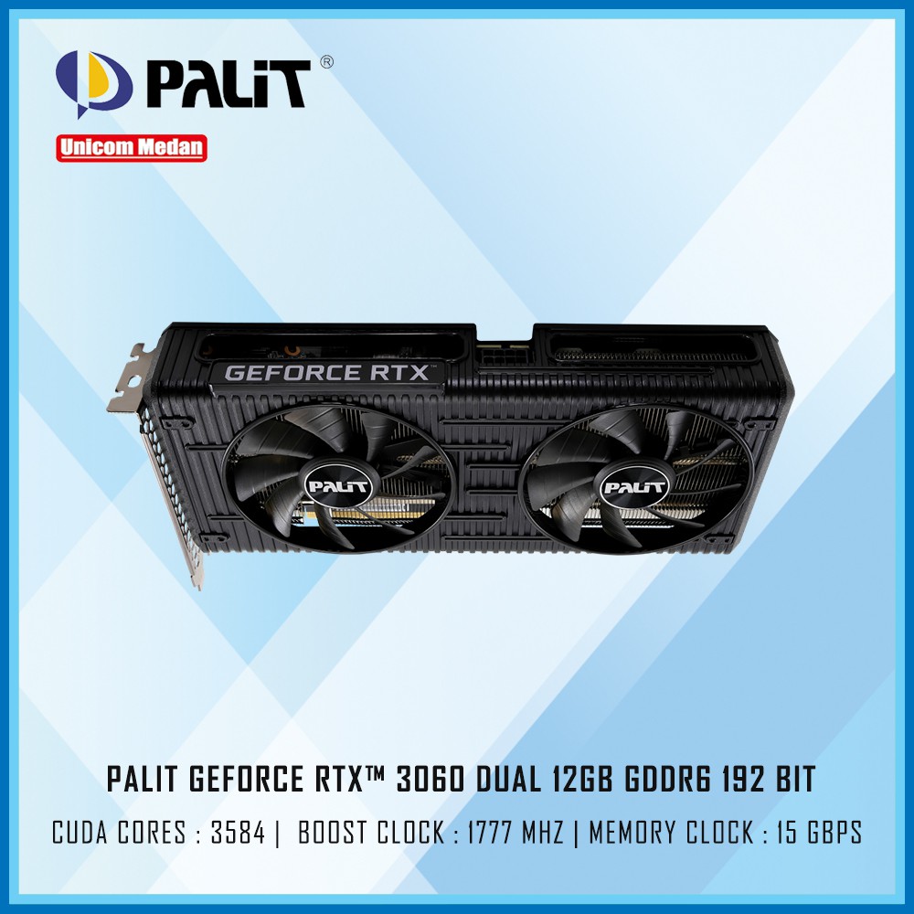 VGA PALIT GeForce RTX3060 RTX 3060 Dual 12G GARANSI RESMI 3 TAHUN