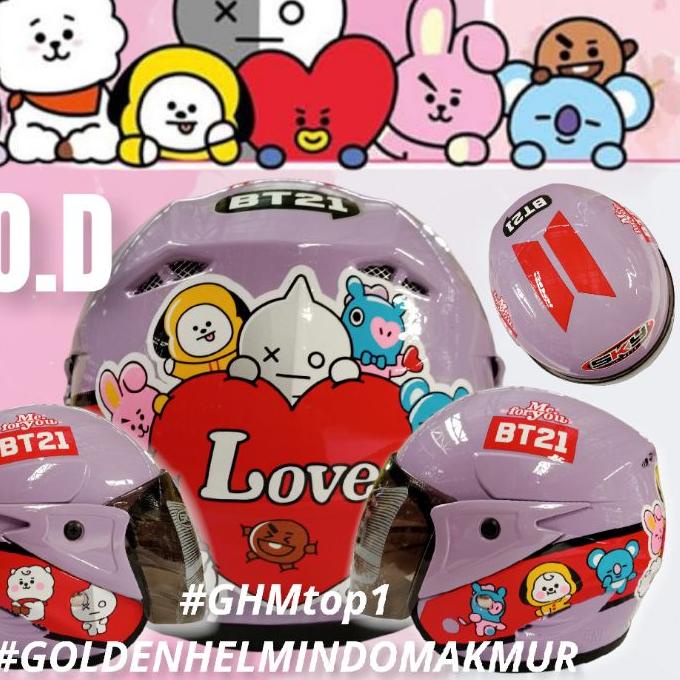 Helm Anak Murah SKY usia 3 sampai 7 tahun Karakter BTS BT21 SNI