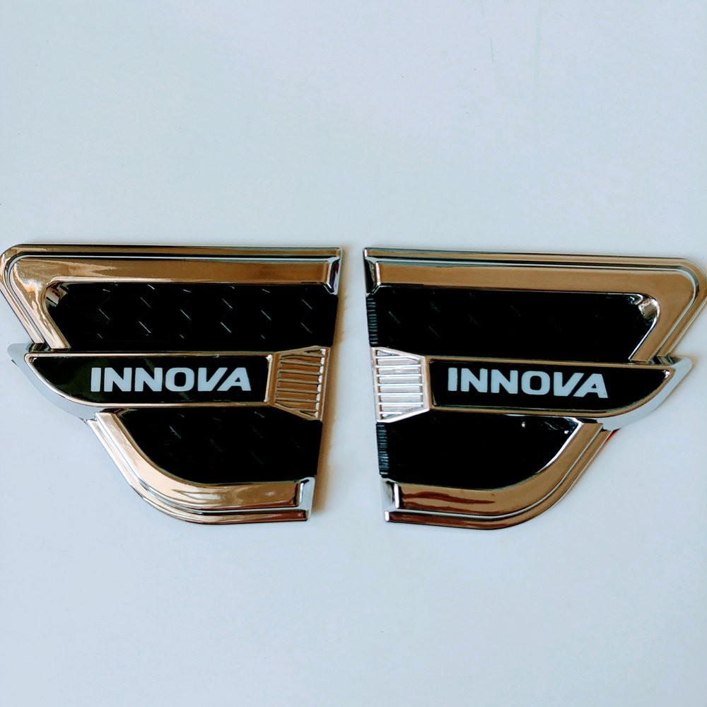 side ventilator samping emblem air flow mobil toyota inova innova CHROME HITAM crome chrome TWOTONE