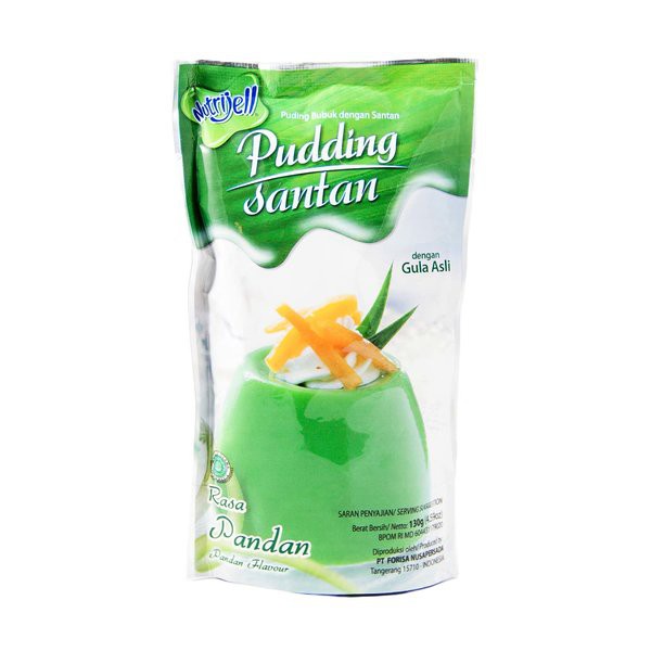 nutrijel PUDING susu rasa PANDAN flavour 130gr