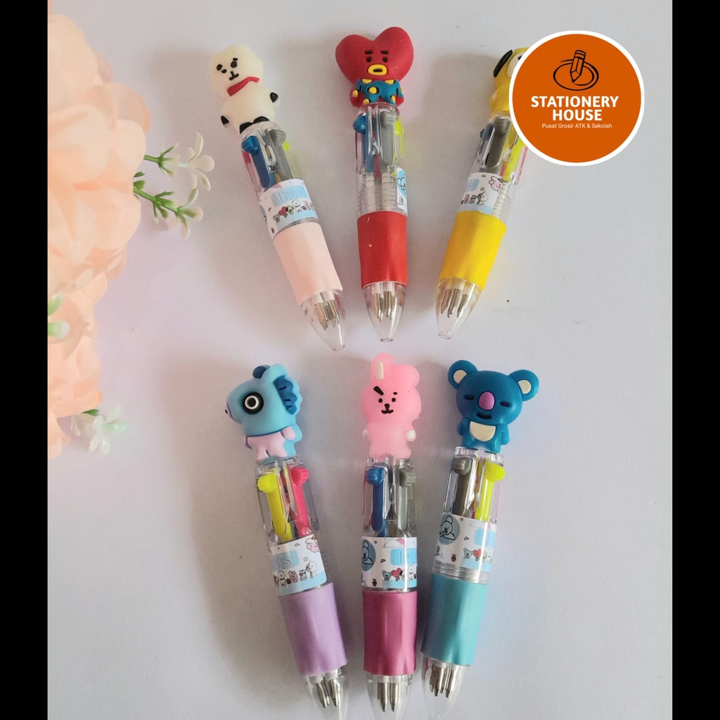 

PEN IMUT 4 WARNA KARAKTER / PEN 4 IN 1 LUCU / PULPEN KARAKTER BTS