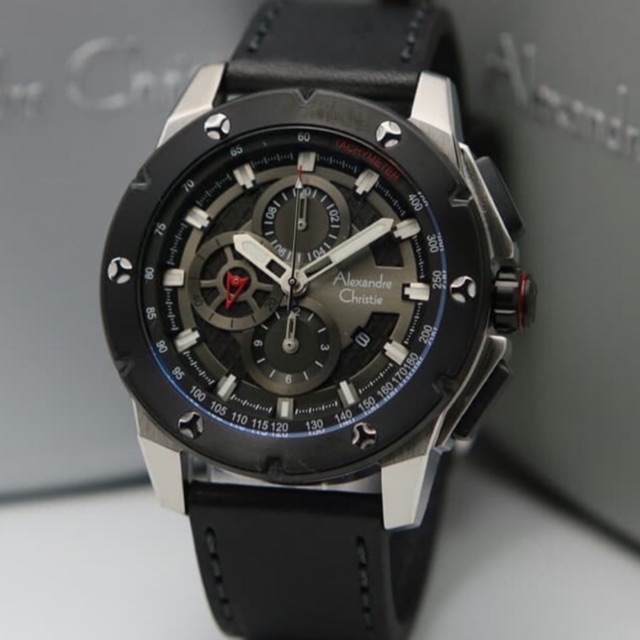 Apexandre Christie 6549 - AC6549MC Silver Black Leather ORIGINAL