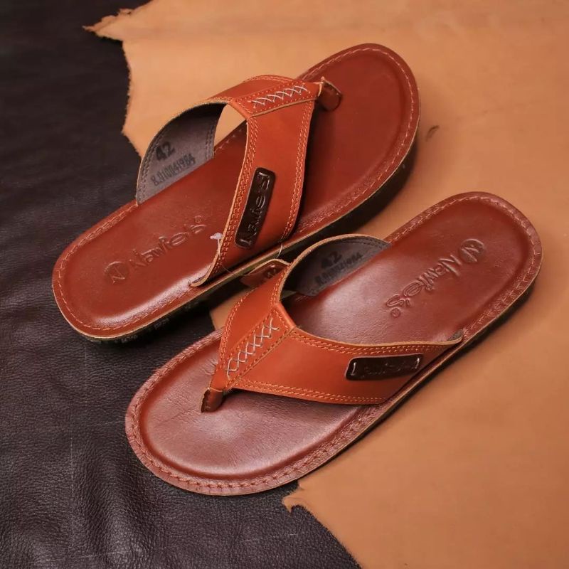 Sandal jepit kulit asli 100% langsung pengerajin