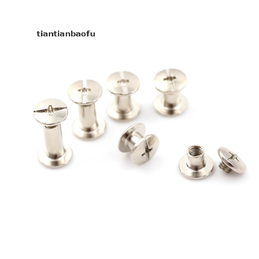 [tiantianbaofu] 20PCS New Nickel Binding Chicago Screws Nail Rivets Album Craft 5x6mm Useful Boutique