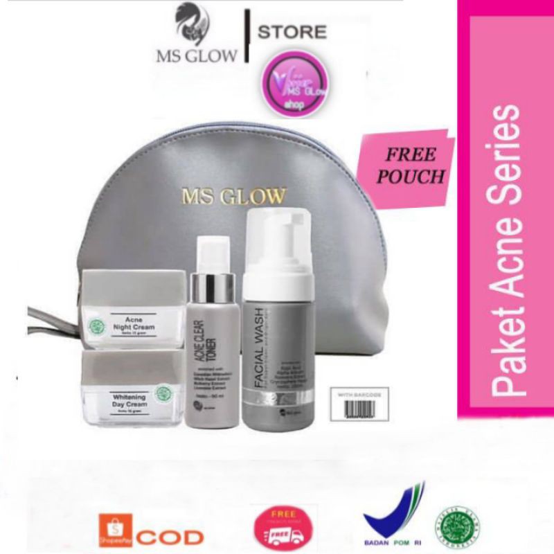 ms glow cantik skincare paket acne