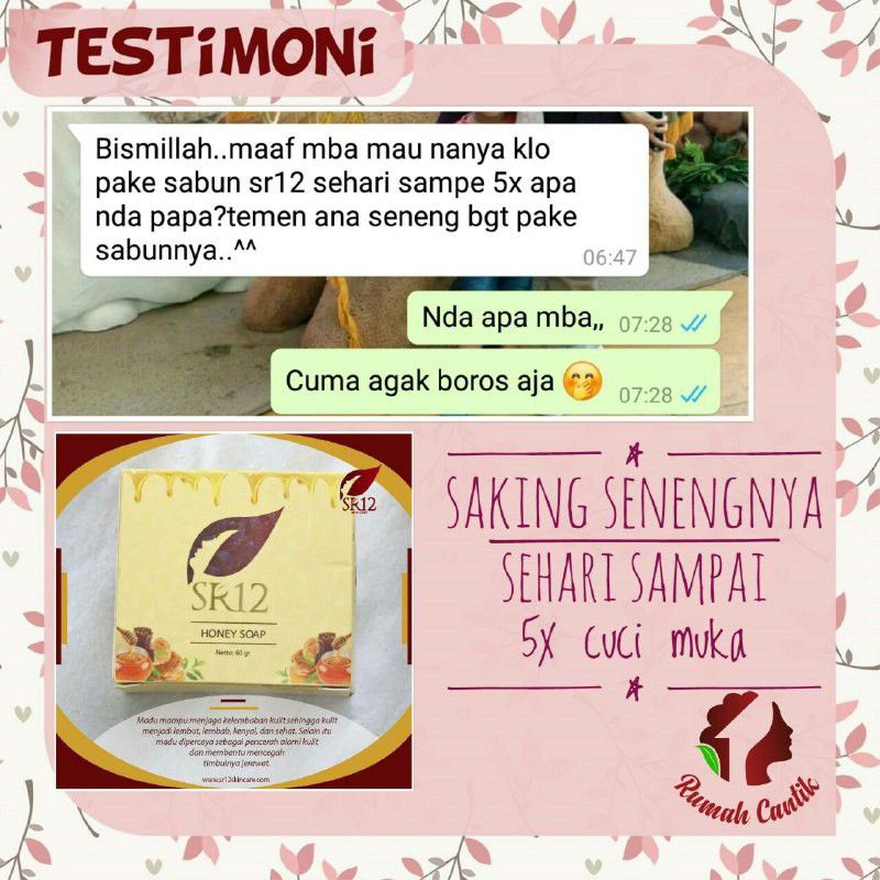 SABUN MADU HERBAL SR12 BPOM / HONEY SOAP SR12 BPOM / SABUN KULIT KERING BPOM / MENCERAHKAN WAJAH