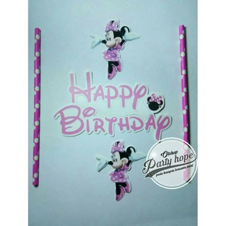 Topper Cake Minnie Mouse Hiasan  Kue  Ultah  Minnie Mouse 