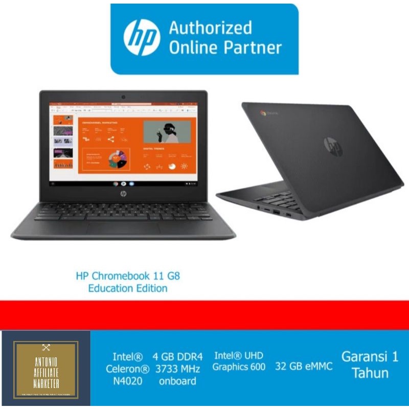 HP Chromebook 11 G8 Intel Celeron N4020 4GB RAM 32GB e-MMC